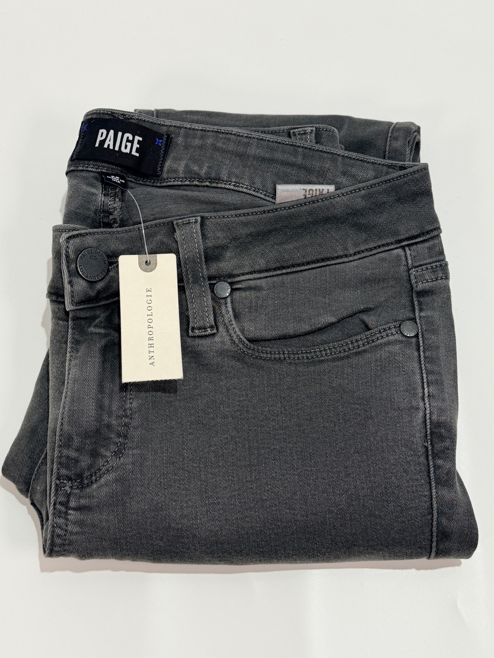 NWT Paige Anthropologie Skinny Ankle Jeans Size 26 Gray Wash Made in USA